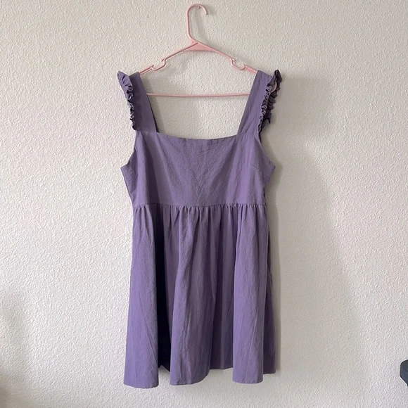 knee length dresses for ladies Lavender Strapless Babydoll Dress - Twist Romper main image 0